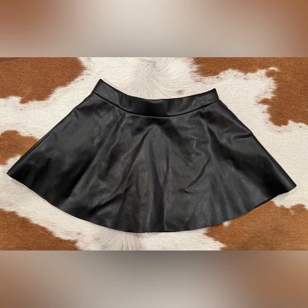 H&M Black Leather Skirt